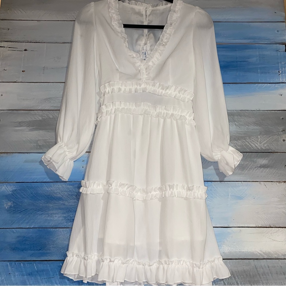 NWT Dokotoo Open Back White Gauze Mini-Dress Size XS